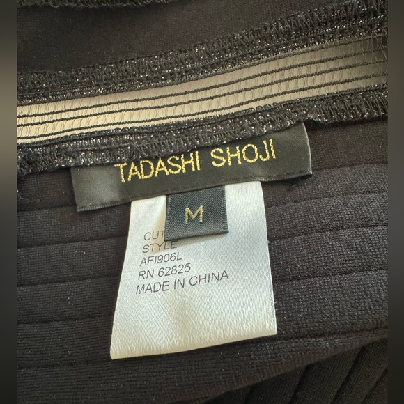 TADASHI SOJI MINT CONDITION CHARCOAL/SILVER ARCHITECTURAL GOWN SZ M ORIG $750 - Picture 8 of 9